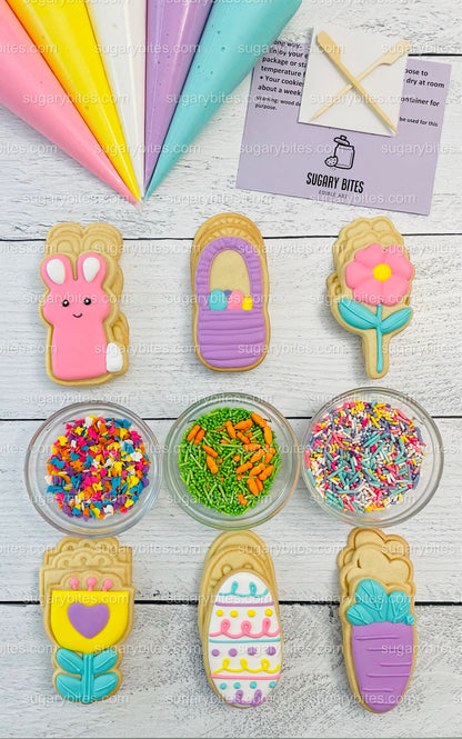 Easter Cookie Decorating Kit, Easter DIY Cookie Kit, **INCLUDES 25 ITEMS** (Large Cookies), Included Deluxe Sprinkles