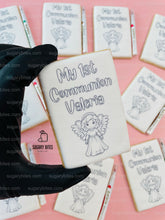 Load image into Gallery viewer, 1st Communion Color me Cookies, Set of 12 Coloring Cookies with 12 Edible Markers, ** We can create/personalize any design of your choice **

