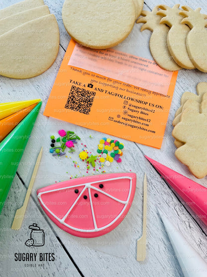 Summer Cookie Decorating Kit, ***INCLUDES 25 ITEMS***** Zoom Party Favors, Assorted Shaped Cookie Kit (Large Cookies) plus Free Bonus!!!