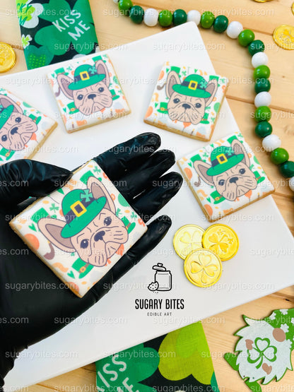 St. Patrick’s Day Cookie Set, Frenchie Birthday Gift,**SET of 12 Cookies**