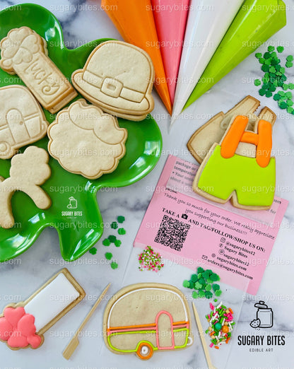 St. Patricks Cookie Decorating Kit, DIY St. Patricks Sugar Cookie Decorating Kit, **INCLUDES 24 ITEMS**, Large Cookies)… w/ Deluxe Sprinkles