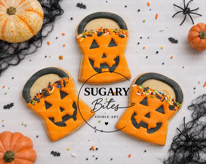Halloween Pumpkin Cookie Favors – 12 Hand-Decorated Royal Icing Cookies | Individually Wrapped
