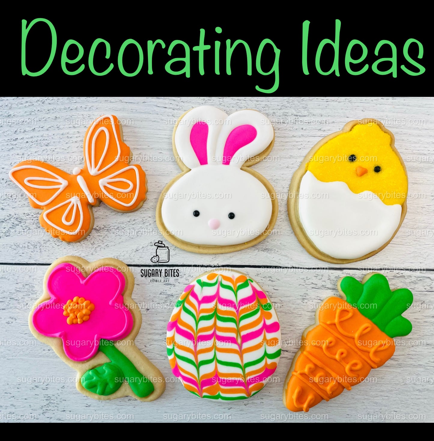 Easter Cookie Decorating Kit, DIY Spring Sugar Cookie Decorating Kit, **INCLUDES 24 ITEMS**, (Large Cookies)… with Free Bonus!!!