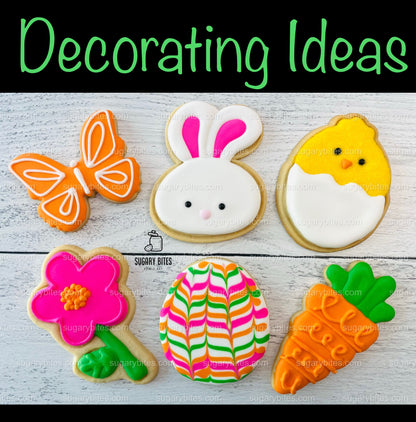 Easter Cookie Decorating Kit, DIY Spring Sugar Cookie Decorating Kit, **INCLUDES 24 ITEMS**, (Large Cookies)… with Free Bonus!!!