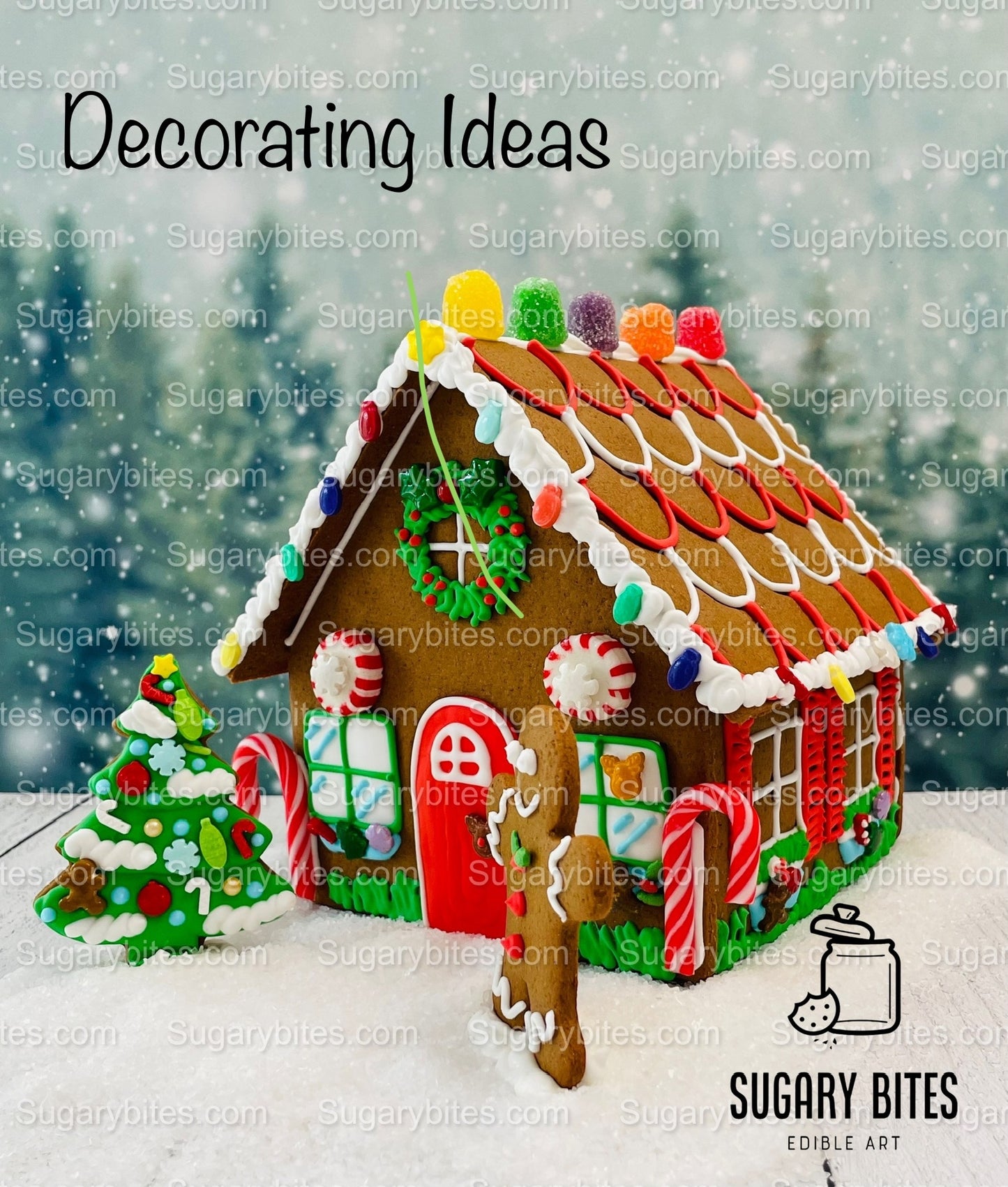 Gingerbread House Cookie Decorating Kit, DIY Cookie Kit, (Large Cookies), ***INCLUDES 24 ITEMS***With 4 Icing Bags & 6 Deluxe Sprinkles