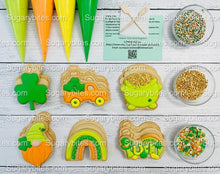 Load image into Gallery viewer, St Patrick’s Day Cookie Decorating Kit, St. Patrick’s Day DIY Cookie Kit, **INCLUDES 24 ITEMS** (Large Cookies), Included Deluxe Sprinkles
