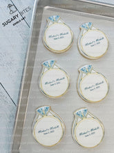 Load image into Gallery viewer, Wedding Ring Cookies,  Bridal Shower Cookies, **SET of 12 Cookies** Engagement Cookies, Bridal Party Gift, Bridal Flavors, Gourmet Fresh Cookies
