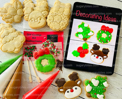 Christmas Cookie Decorating Kit, Christmas DIY Cookie Kit, (Large Cookies), ***INCLUDES 25 ITEMS*** With 5 Icing Bags & 3 Deluxe Sprinkles!
