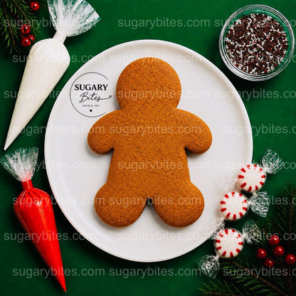 Giant Gingerbread Man Cookie Decorating Kit, 11 Inch Christmas DIY Cookie, Family Holiday Activity, Kids Christmas Gift