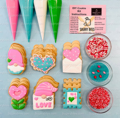 Valentine’s Day Cookie Decorating Kit, Heart DIY Cookie Kit, **INCLUDES 24 ITEMS** (Large Cookies), Deluxe Sprinkles Included!!!
