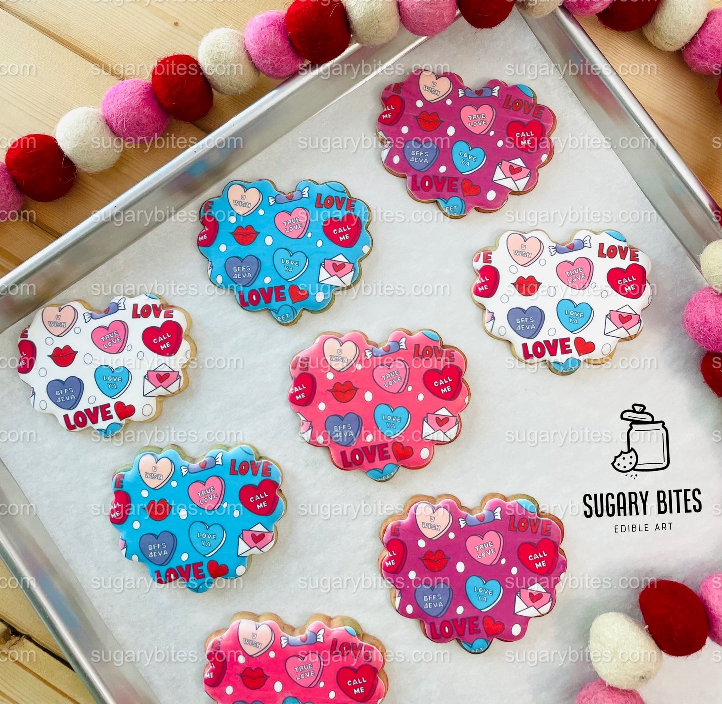Valentine’s Day Cookie Set, Frenchie Cookie Set, Valetines Gift,**SET of 12 Cookies**