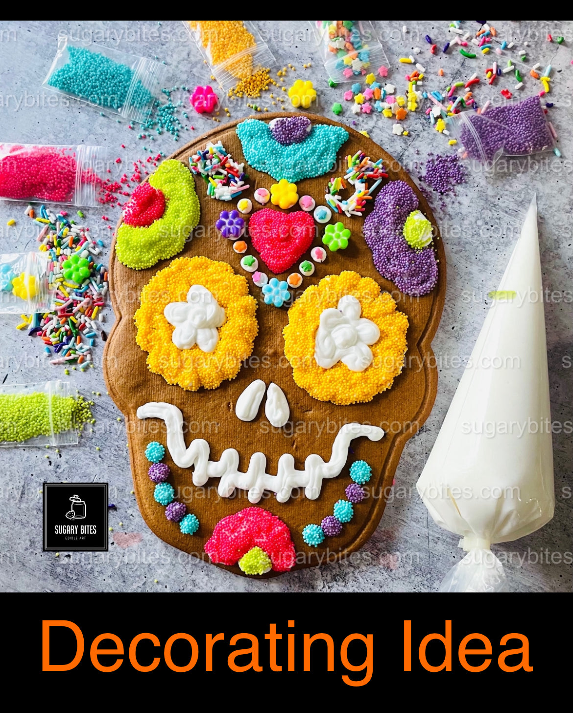 Sugar Skull Cookies, ****11 INCHES Giant Sugar Skull Cookies**** Day of the Dead Skull Cookies!!!