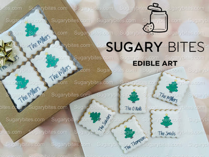 Edible Photo Cookie, Set of 12 Personalized Last Name or Name Edible Cookies, Customizable Printed Cookies, Highly Detailed Edible Image!