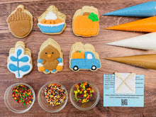 Load image into Gallery viewer, Fall Cookie Decorating Kit, Fall DIY Cookies Kit, (Large Cookies), **INCLUDES 24 ITEMS**, with 4 Icing Bags and 3 Sprinkles!

