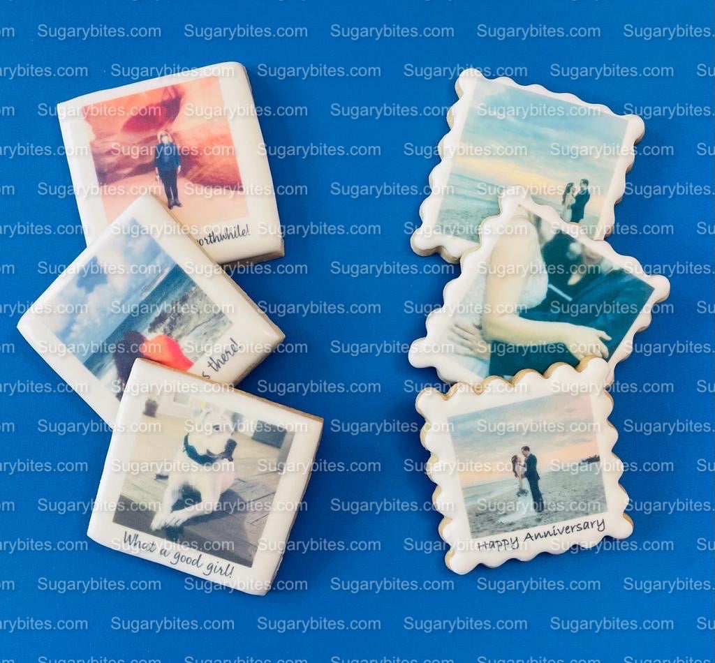 Photo cookies, Set of 12 Personalized Edible Photo Cookies, Custom Cookies, Birthday, Wedding, Holiday, Corporate Gift, Party Favors & more!