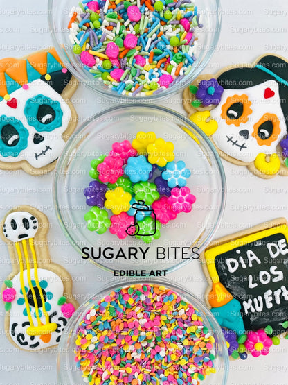 Halloween Cookie Decorating Kit, DIY Cookie Kit, (Large Cookies) ***INCLUDES 24 ITEMS*** With 4 Icing Bags & 3 Deluxe Sprinkle!