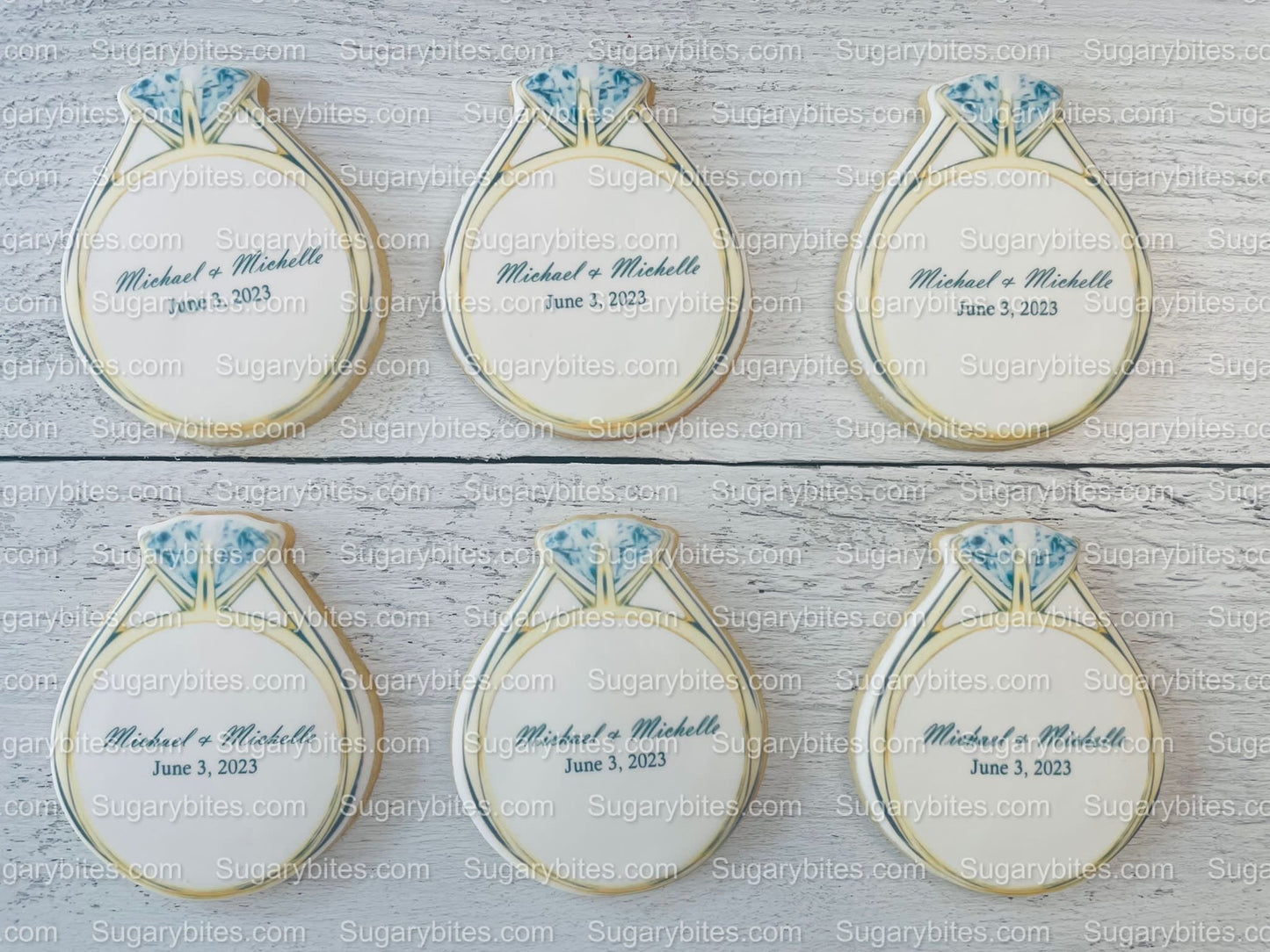 Wedding Ring Cookies,  Bridal Shower Cookies, **SET of 12 Cookies** Engagement Cookies, Bridal Party Gift, Bridal Flavors, Gourmet Fresh Cookies