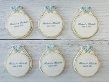 Load image into Gallery viewer, Wedding Ring Cookies,  Bridal Shower Cookies, **SET of 12 Cookies** Engagement Cookies, Bridal Party Gift, Bridal Flavors, Gourmet Fresh Cookies
