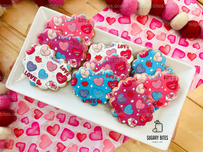 Valentine’s Day Cookie Set, Frenchie Cookie Set, Valetines Gift,**SET of 12 Cookies**