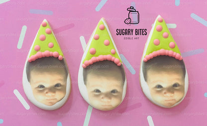 Personalized Face Cookies, Birthday Cookies, Unique Custom Birthday Cookies For Any Events… Set of 12 Custom Face Edible Photo Cookies