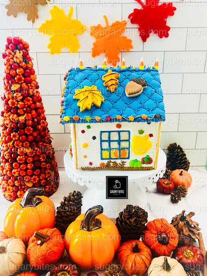 Fall Gingerbread House Cookie Decorating Kit, DIY Cookie Kit, (Large Cookies), ***INCLUDES 30 ITEMS***With 5 Icing Bags & 11 Deluxe Sprinkles
