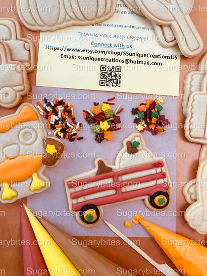 Fall Cookie Decorating Kit, Fall DIY Decorating Cookies Kit, (Large Cookies), **INCLUDES 24 ITEMS**, with 4 Icing Bags and 3 Sprinkles!!!…with FREE SHIPPING!!!