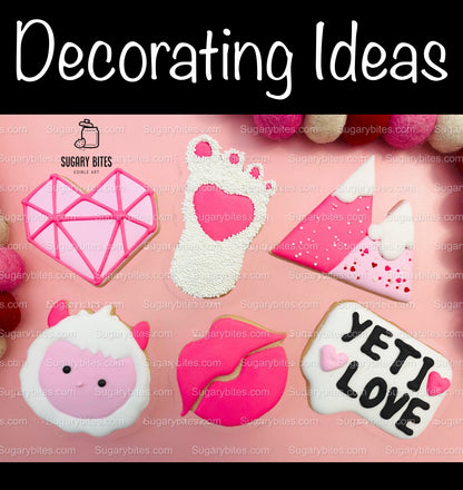 Valentines Cookie Decorating Kit, Heart DIY Cookie Kit, **INCLUDES 24 ITEMS** (Large Cookies), Deluxe Sprinkles Included!!!