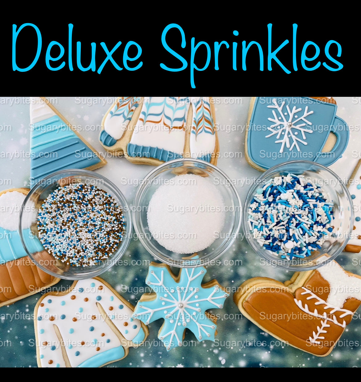 Winter Cookie Decorating Kit, Winter DIY Cookie Kit, (Large Cookies) ***INCLUDES 24 ITEMS*** With 4 Icing Bags & 3 Deluxe Sprinkle!!