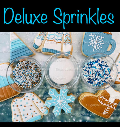 Winter Cookie Decorating Kit, Winter DIY Cookie Kit, (Large Cookies) ***INCLUDES 24 ITEMS*** With 4 Icing Bags & 3 Deluxe Sprinkle!!