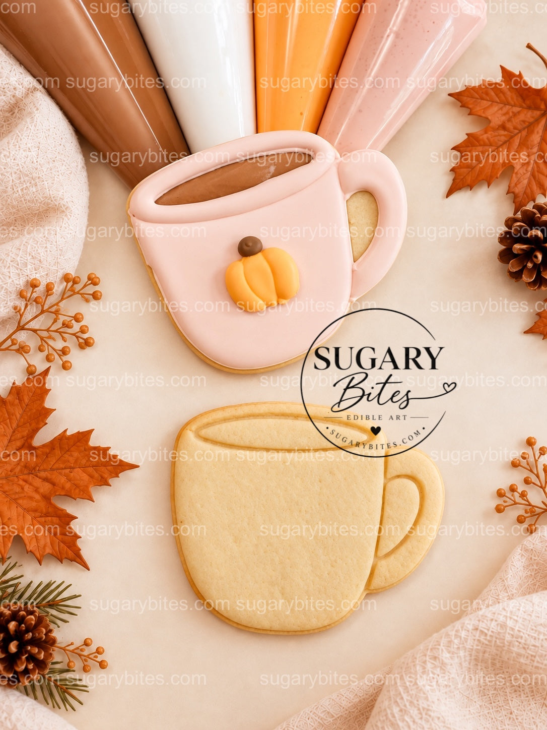 Fall Cookie Decorating Kit: 12 Cookies, 4 Ready-to-Use Royal Icing Bags, 3 Sprinkle Mixes; Thanksgiving Family & Classroom Activity Gift Set