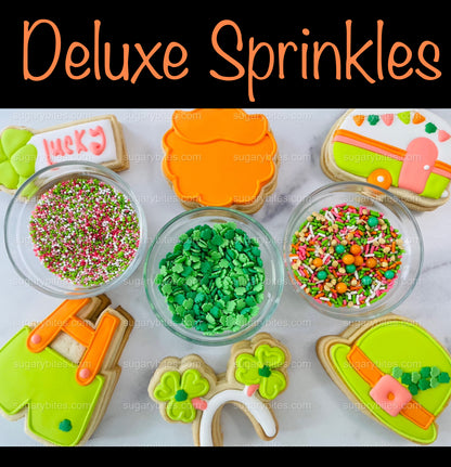 St. Patricks Cookie Decorating Kit, DIY St. Patricks Sugar Cookie Decorating Kit, **INCLUDES 24 ITEMS**, Large Cookies)… w/ Deluxe Sprinkles