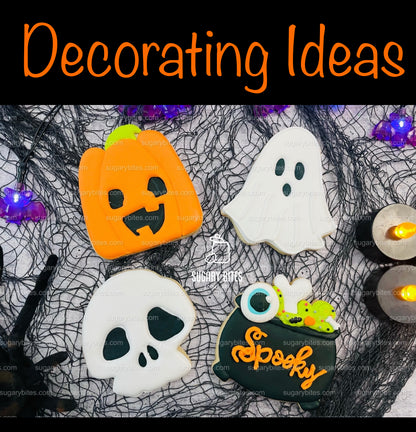 Halloween Cookie Decorating Kit, DIY Cookie Kit, (Large Cookies) ***INCLUDES 24 ITEMS*** With 4 Icing Bags & 3 Deluxe Sprinkle!!
