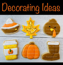 Load image into Gallery viewer, Fall Cookie Decorating Kit, Fall DIY Decorating Cookies Kit, (Large Cookies), **INCLUDES 24 ITEMS**, with 4 Icing Bags and 3 Sprinkles!
