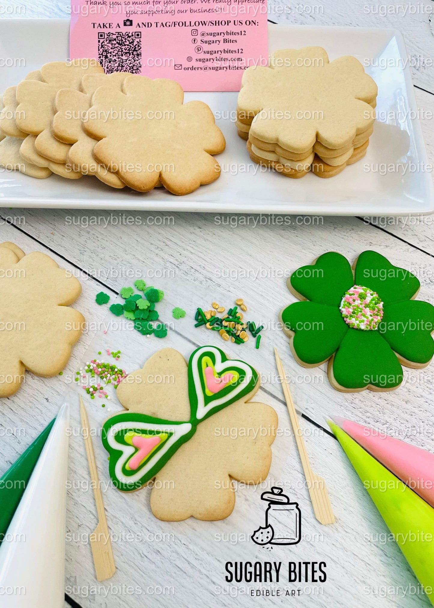 St Patrick’s Day Cookie Decorating Kit, St. Patrick’s Day DIY Cookie Kit, **INCLUDES 24 ITEMS** (Large Cookies), Included Deluxe Sprinkles