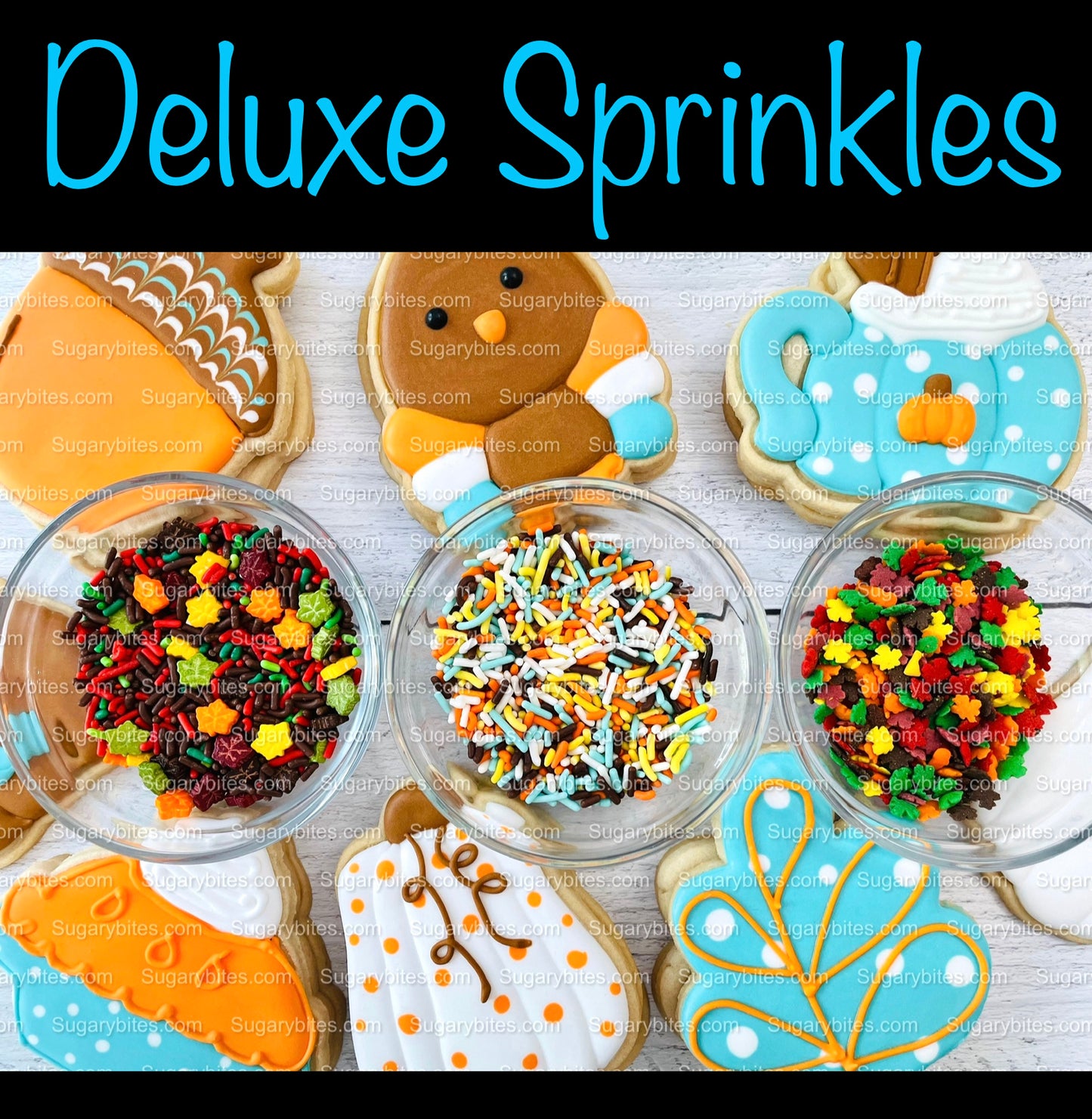 Fall Cookie Decorating Kit, ***INCLUDES 24 ITEMS*** (Large Cookies),Zoom Party Favors, W/ 4 Icing Bags and 3 Deluxe Sprinkles!