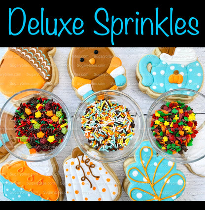 Fall Cookie Decorating Kit, ***INCLUDES 24 ITEMS*** (Large Cookies),Zoom Party Favors, W/ 4 Icing Bags and 3 Deluxe Sprinkles!