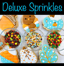Load image into Gallery viewer, Fall Cookie Decorating Kit, ***INCLUDES 24 ITEMS*** (Large Cookies),Zoom Party Favors, W/ 4 Icing Bags and 3 Deluxe Sprinkles!

