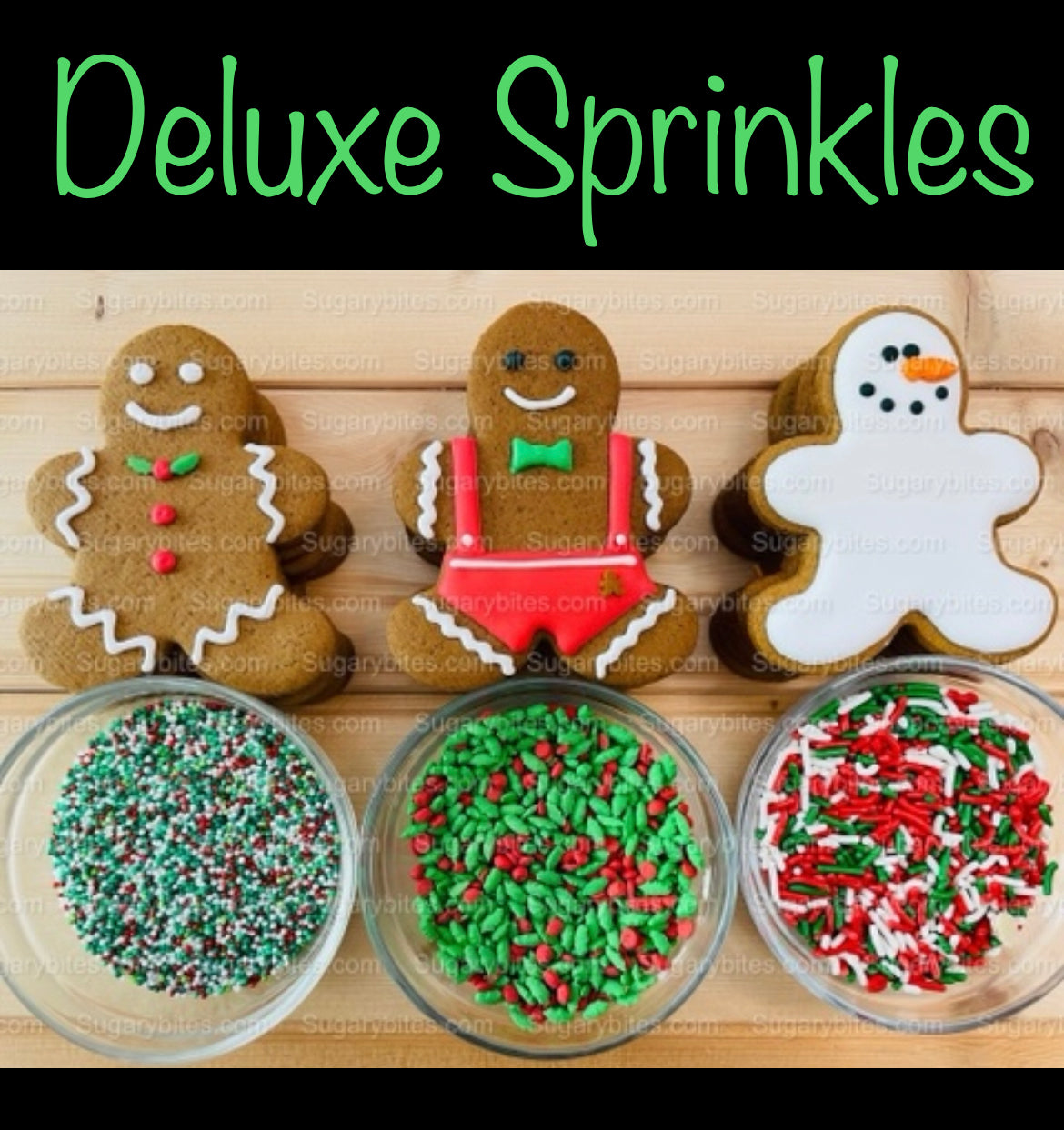 Gingerbread Cookie Decorating Kit, Christmas DIY Cookie Kit, (Large Cookies), ***INCLUDES 24 ITEMS***With 4 Icing Bags & 3 Deluxe Sprinkles!