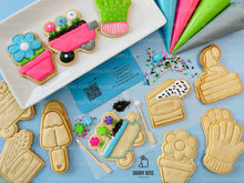 Load image into Gallery viewer, Gardening Cookie Decorating Kit, DIY Spring Sugar Cookie Decorating Kit, **INCLUDES 24 or 26 ITEMS**, (Large Cookies) with Deluxe Sprinkles!

