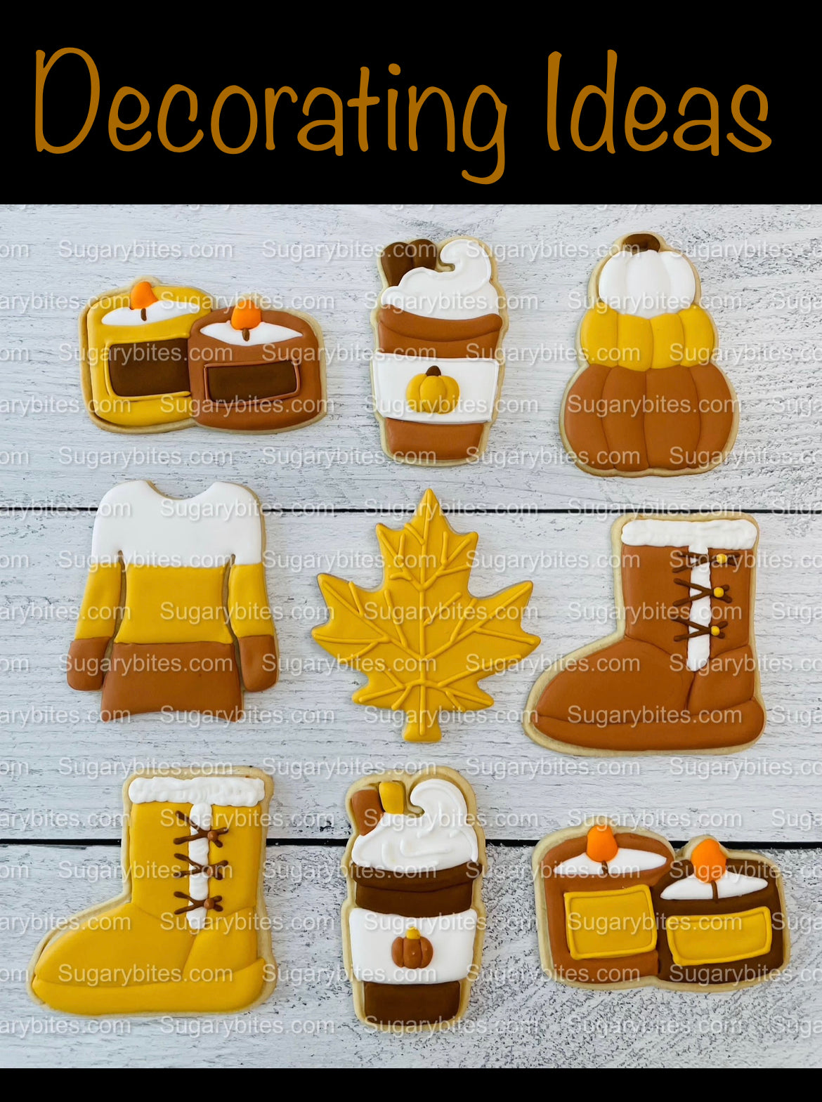 Fall Cookie Decorating Kit, Fall DIY Cookie Kit, (Large Cookies) ***INCLUDES 24 ITEMS*** With 4 Icing Bags & 3 Deluxe Sprinkle!!