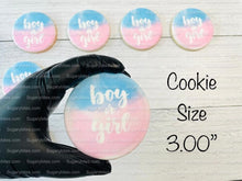 Load image into Gallery viewer, Gender Reveal Cookies, Baby Shower Cookies, (Includes 12 Large Cookies), baby shower favors, Baby Gender Reveal Cookies!
