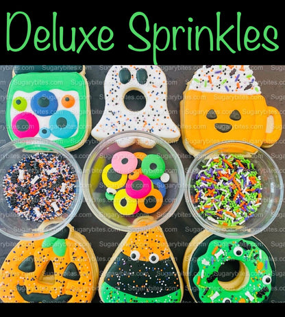 Halloween Cookie Decorating Kit, DIY Cookie Kit, (Large Cookies) ***INCLUDES 25 ITEMS*** With 4 Icing Bags & 4 Deluxe Sprinkle!