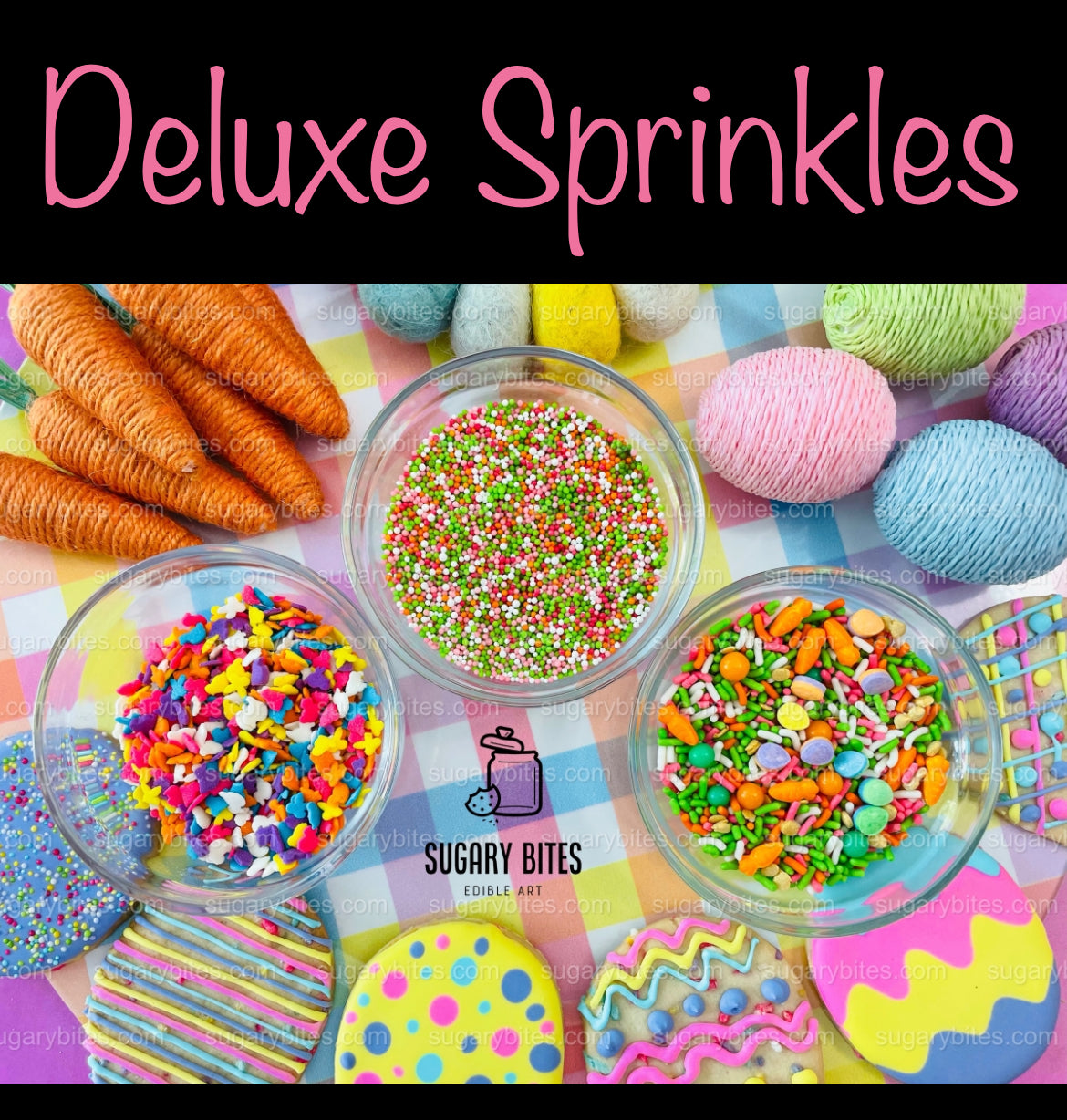 Easter Cookie Decorating Kit, DIY Spring Sugar Cookie Decorating Kit, **INCLUDES 24 ITEMS**, (Large Cookies)… with Deluxe Sprinkles!!!
