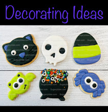 Load image into Gallery viewer, Halloween Cookie Decorating Kit, DIY Cookie Kit, (Large Cookies) ***INCLUDES 24 ITEMS*** With 4 Icing Bags &amp; 3 Deluxe Sprinkle!
