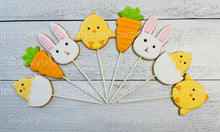 Load image into Gallery viewer, Easter Cookies, 12 LARGE COOKIES, Easter Cookies, Easter or Spring gift, party favors or any occasion!!!
