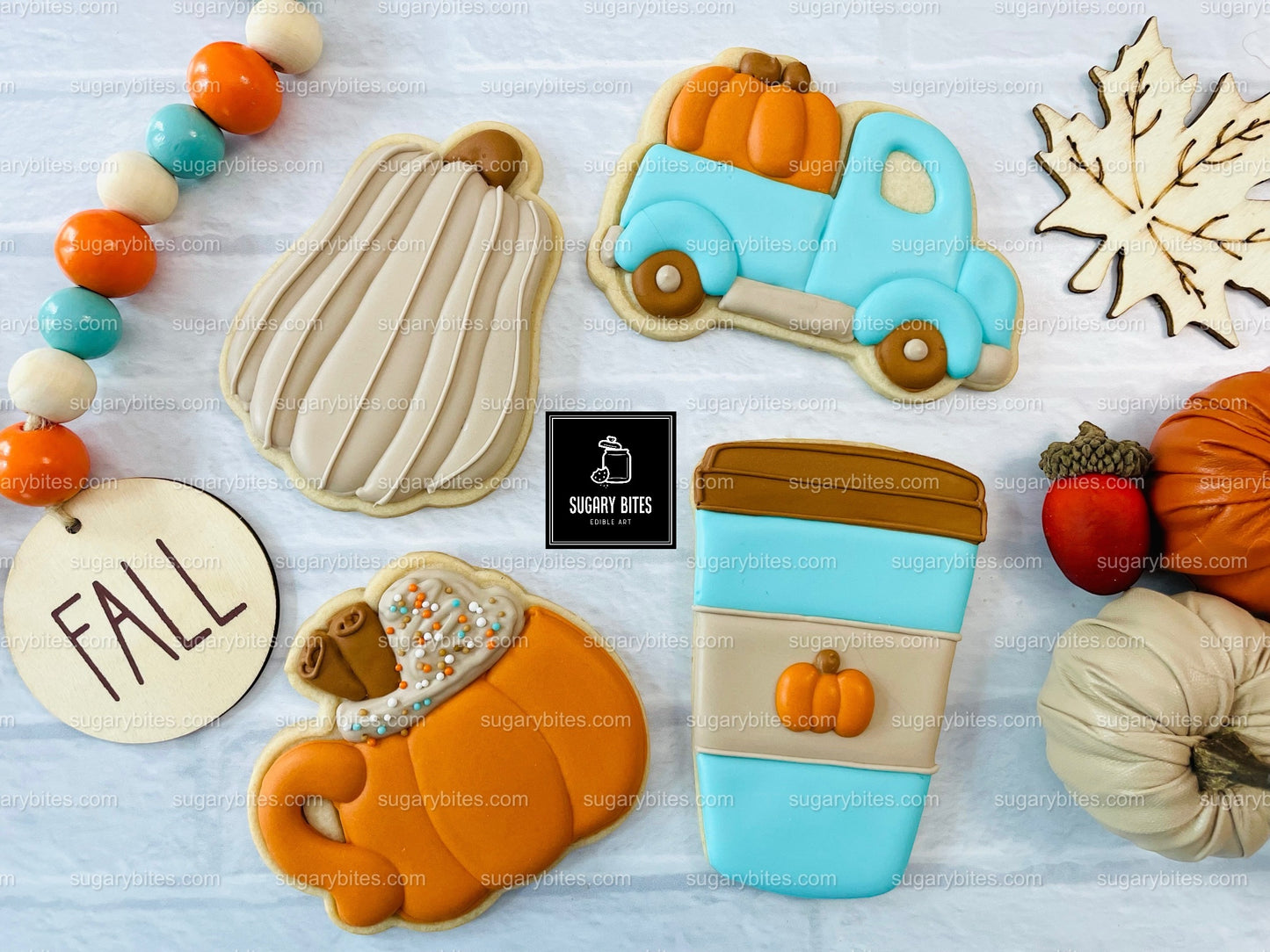 Fall Cookie Decorating Kit, ***INCLUDES 24 ITEMS*** Zoom Party Favors, Assorted Shaped Cookie Kit, (Large Cookies)