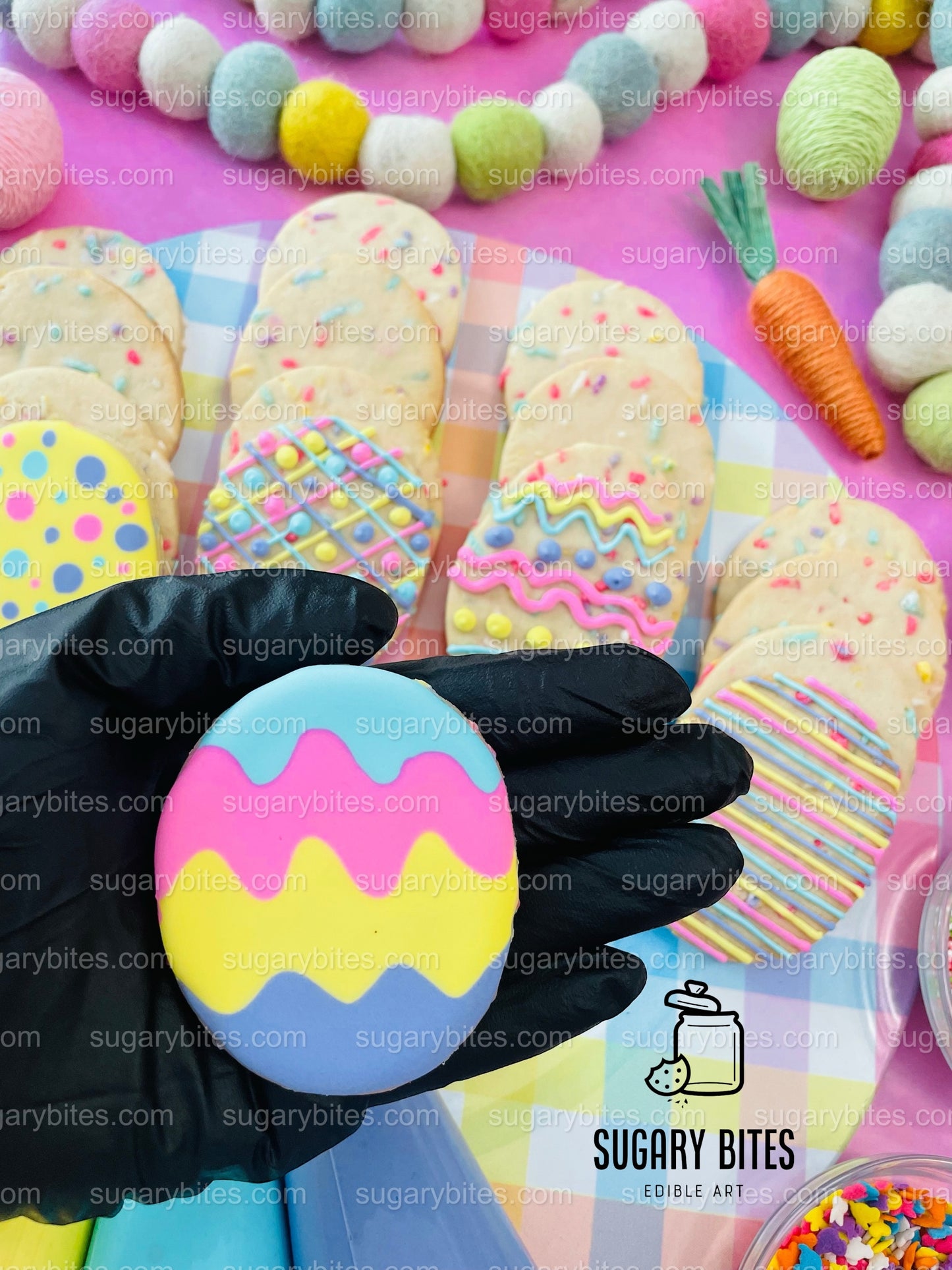 Easter Cookie Decorating Kit, DIY Spring Sugar Cookie Decorating Kit, **INCLUDES 24 ITEMS**, (Large Cookies)… with Deluxe Sprinkles!!!