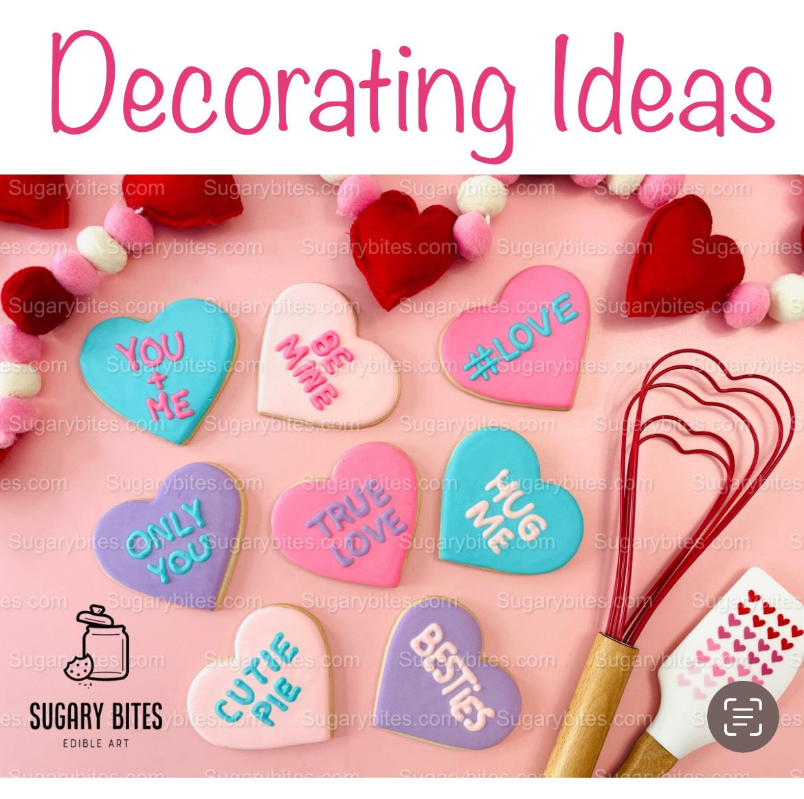Valentine’s Day Cookie Decorating Kit, Heart DIY Cookie Kit, **INCLUDES 24 ITEMS** (Large Cookies), Deluxe Sprinkles Included!!!