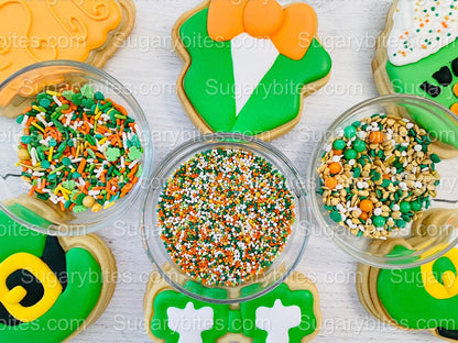 St Patricks Day Cookie Decorating Kit St. Patrick’s Day DIY Cookie Kit, **INCLUDES 23 ITEMS** (Large Cookies), Included Deluxe Sprinkles