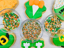 Load image into Gallery viewer, St Patricks Day Cookie Decorating Kit St. Patrick’s Day DIY Cookie Kit, **INCLUDES 23 ITEMS** (Large Cookies), Included Deluxe Sprinkles
